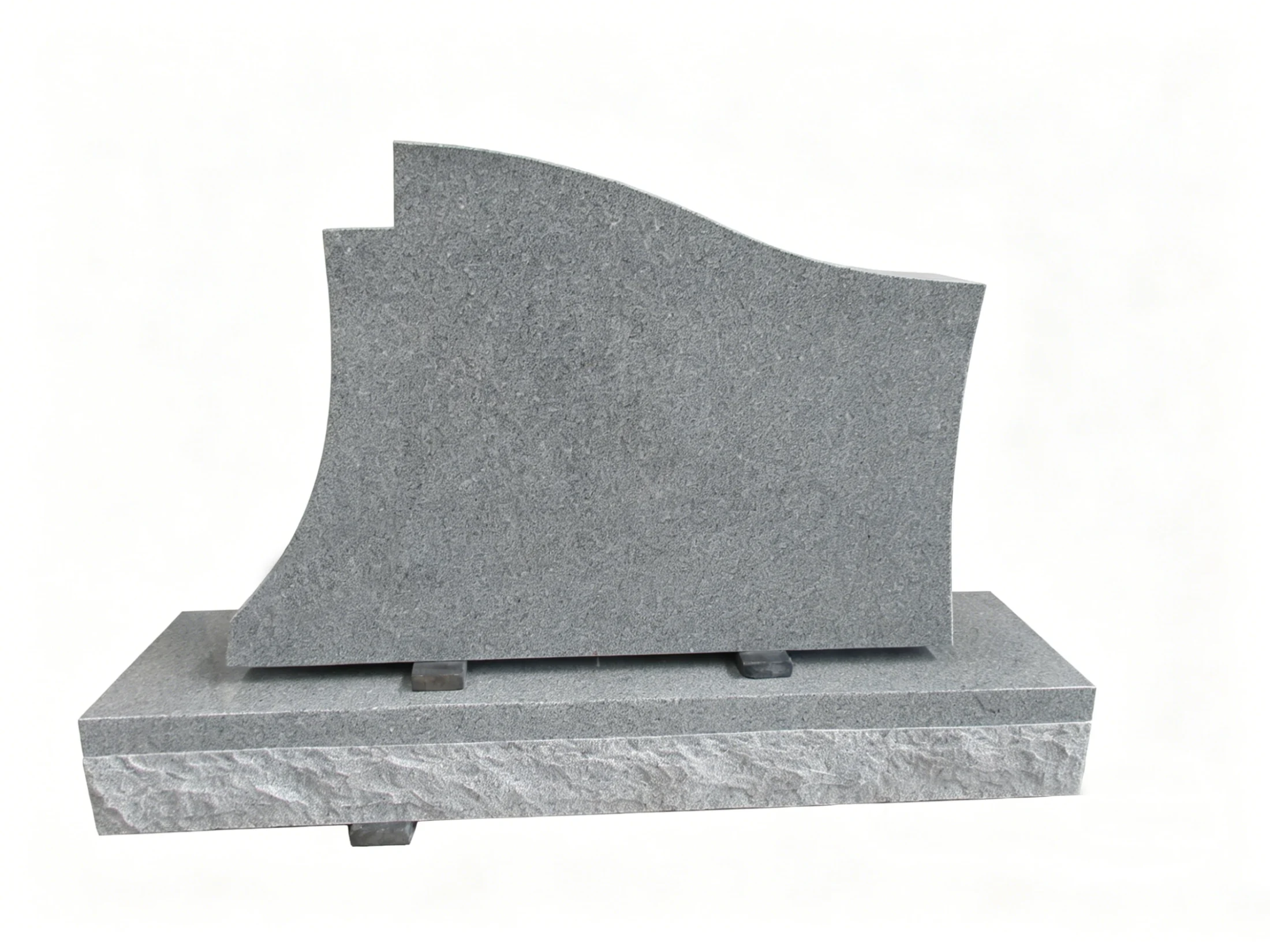 Wave Curved Plain Granite Tombstone