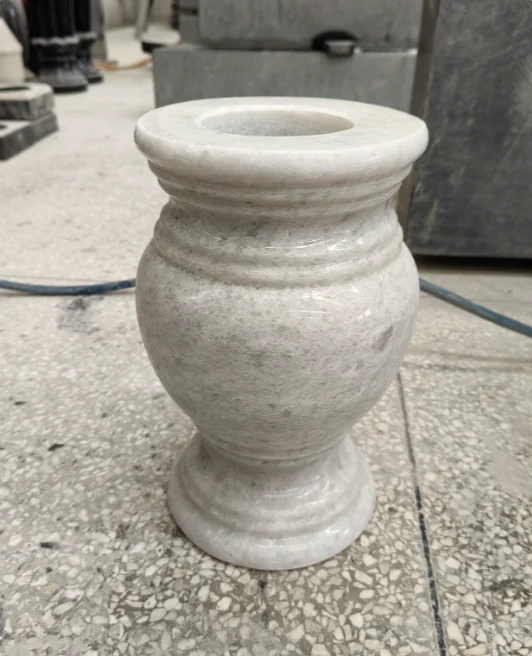 White Marble Cemetery Vase