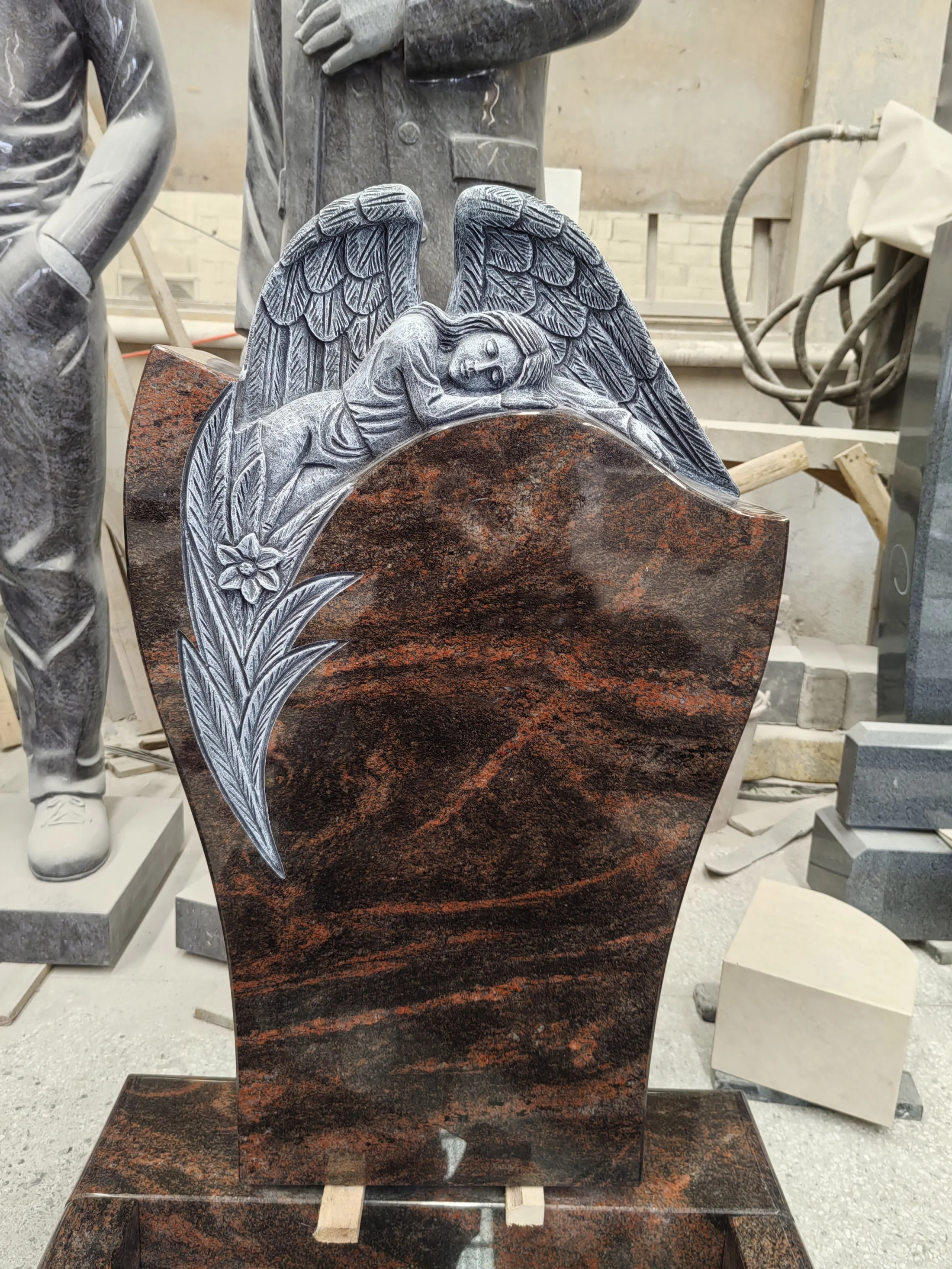 Skillfully carved angel stone