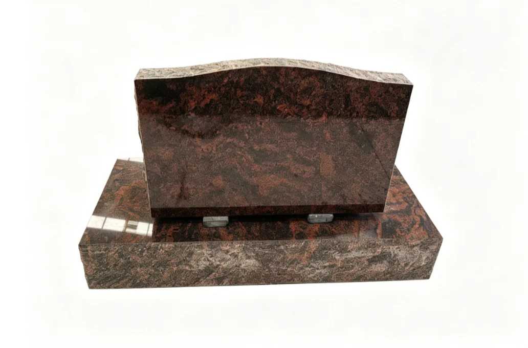 Serpentine Top Headstone with Base