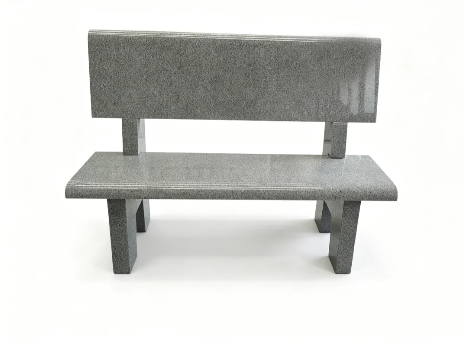 Polished Granite Outdoor Garden Bench