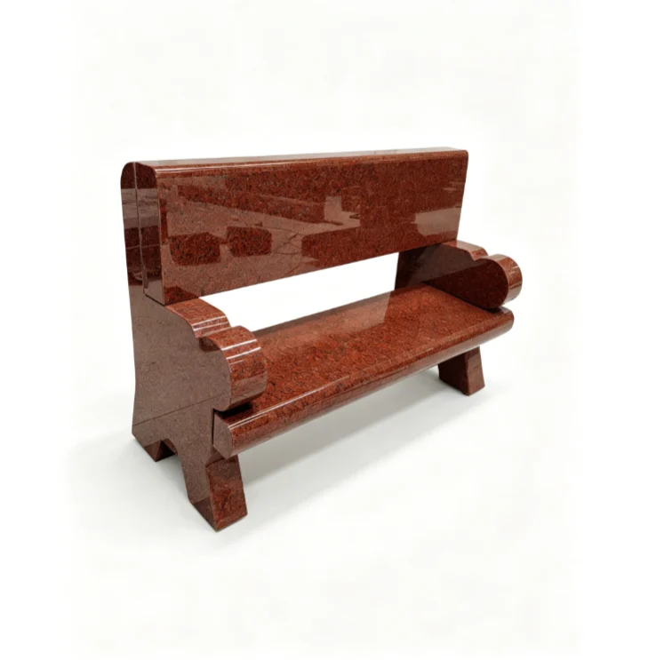 Granite Memorial Bench with Backrest