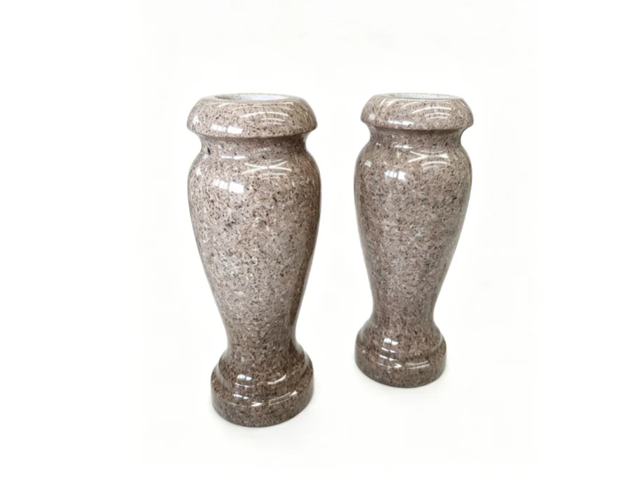 Polished Pink Granite Flower Pot