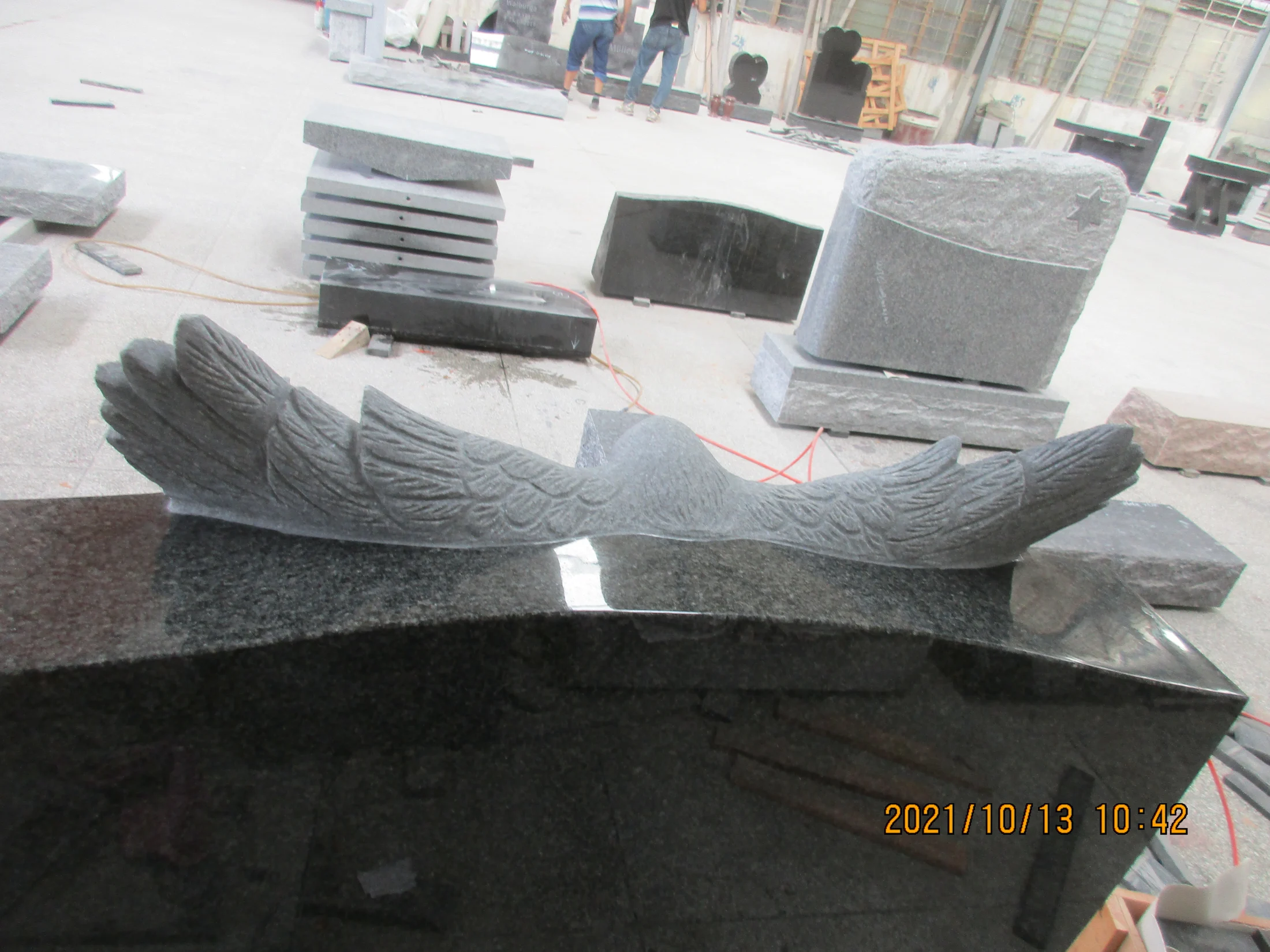 Detailed Engraved Tombstone Granite