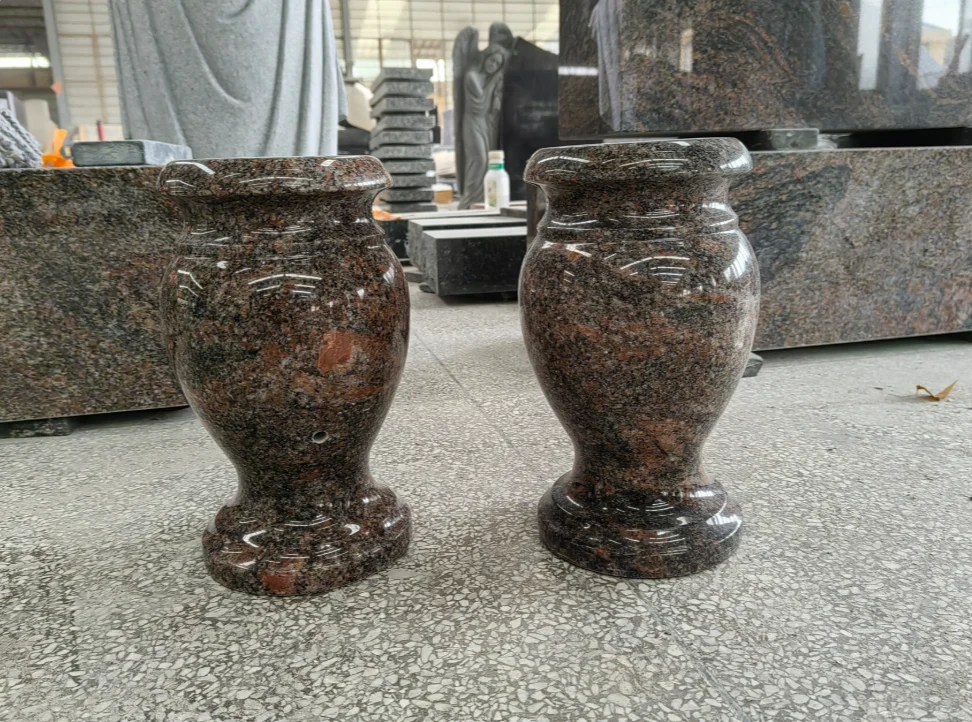 Elegant Polished Paradiso Granite Memorial Vase