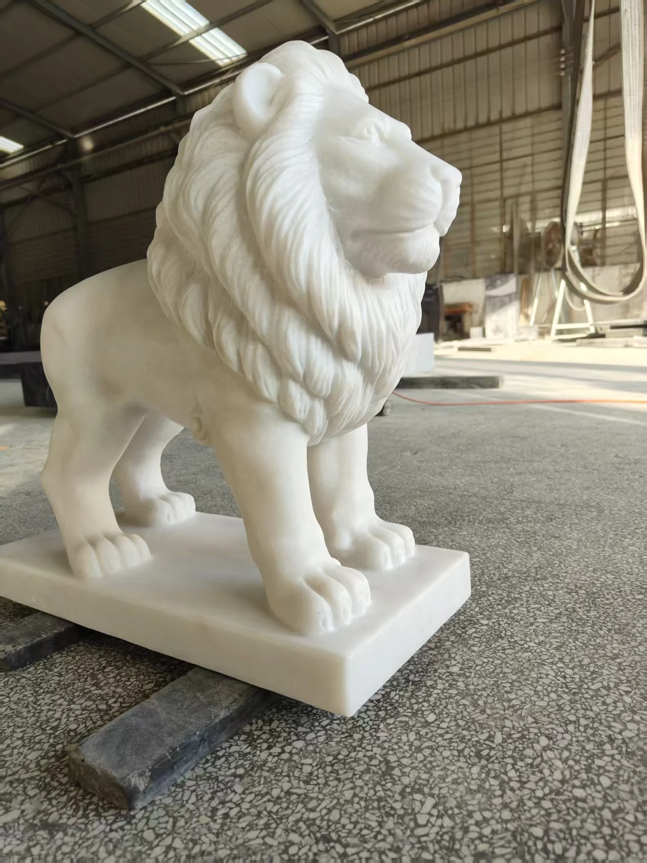 White Marble Lion Sculpture