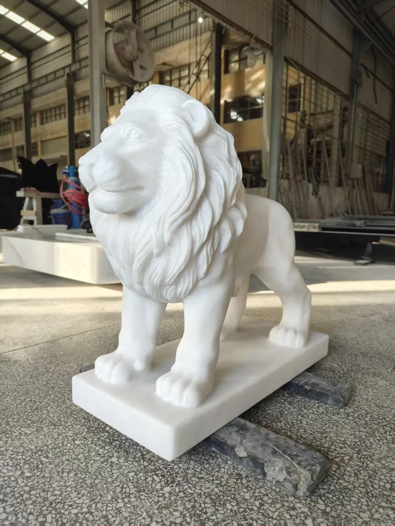 Hand-carved from solid whole natural white marble