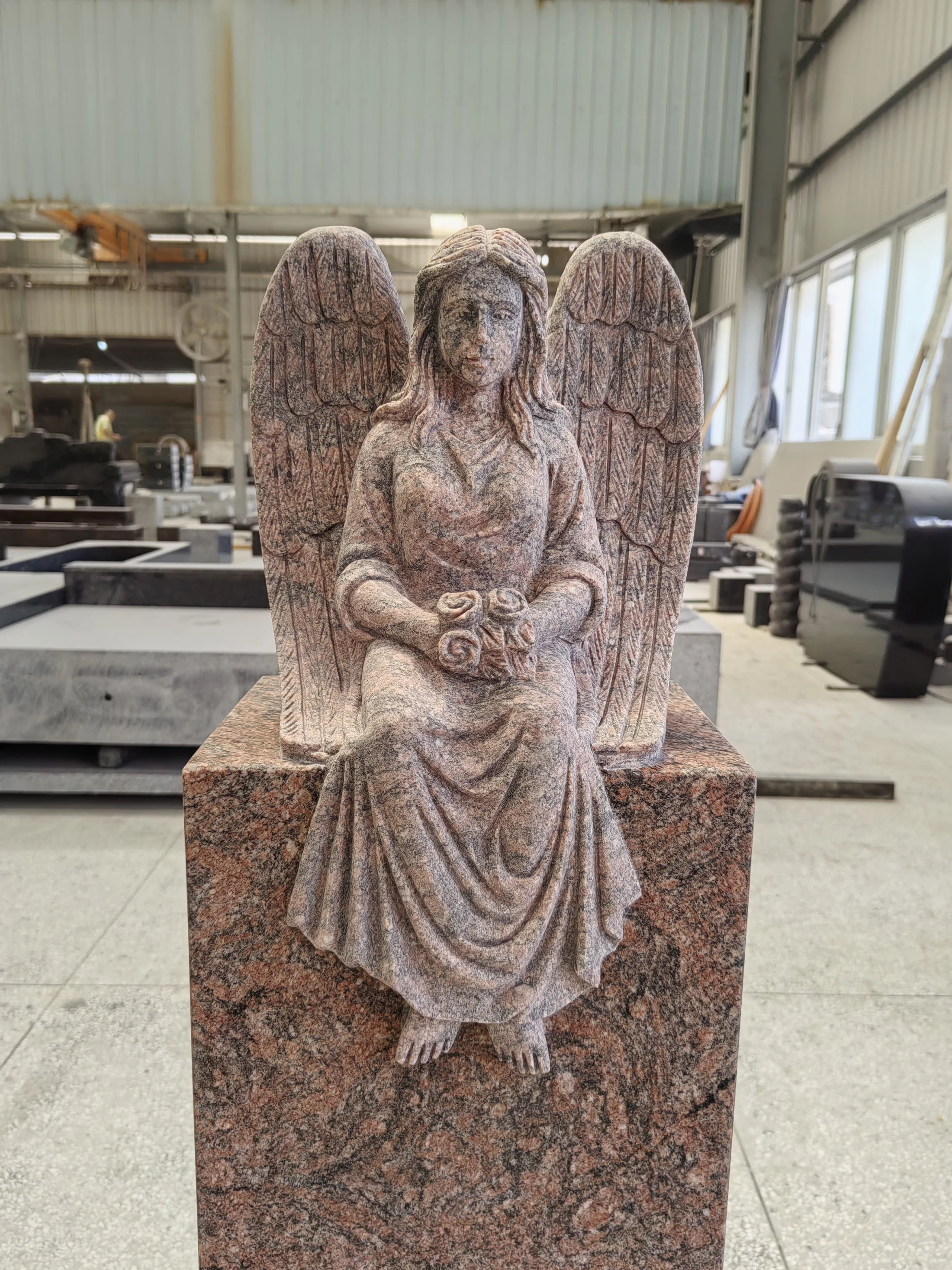 Skillfully carved angel stone