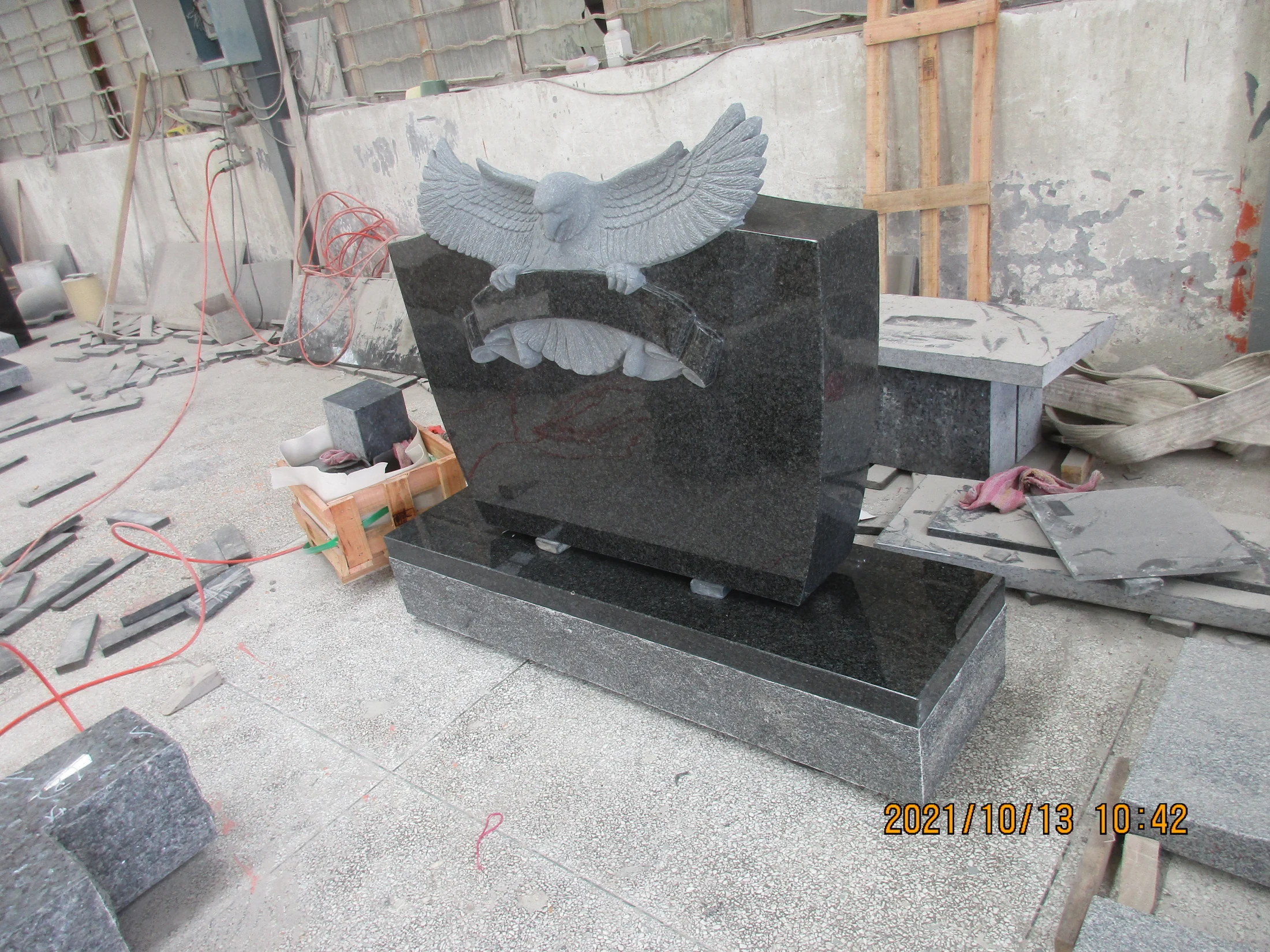 Detailed Engraved Tombstone Granite