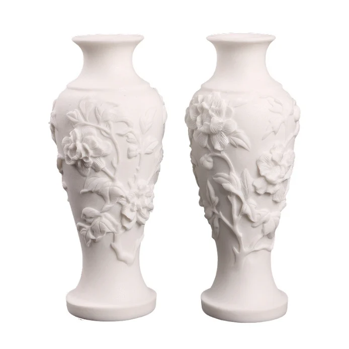 White Marble Cemetery Memorial Vase