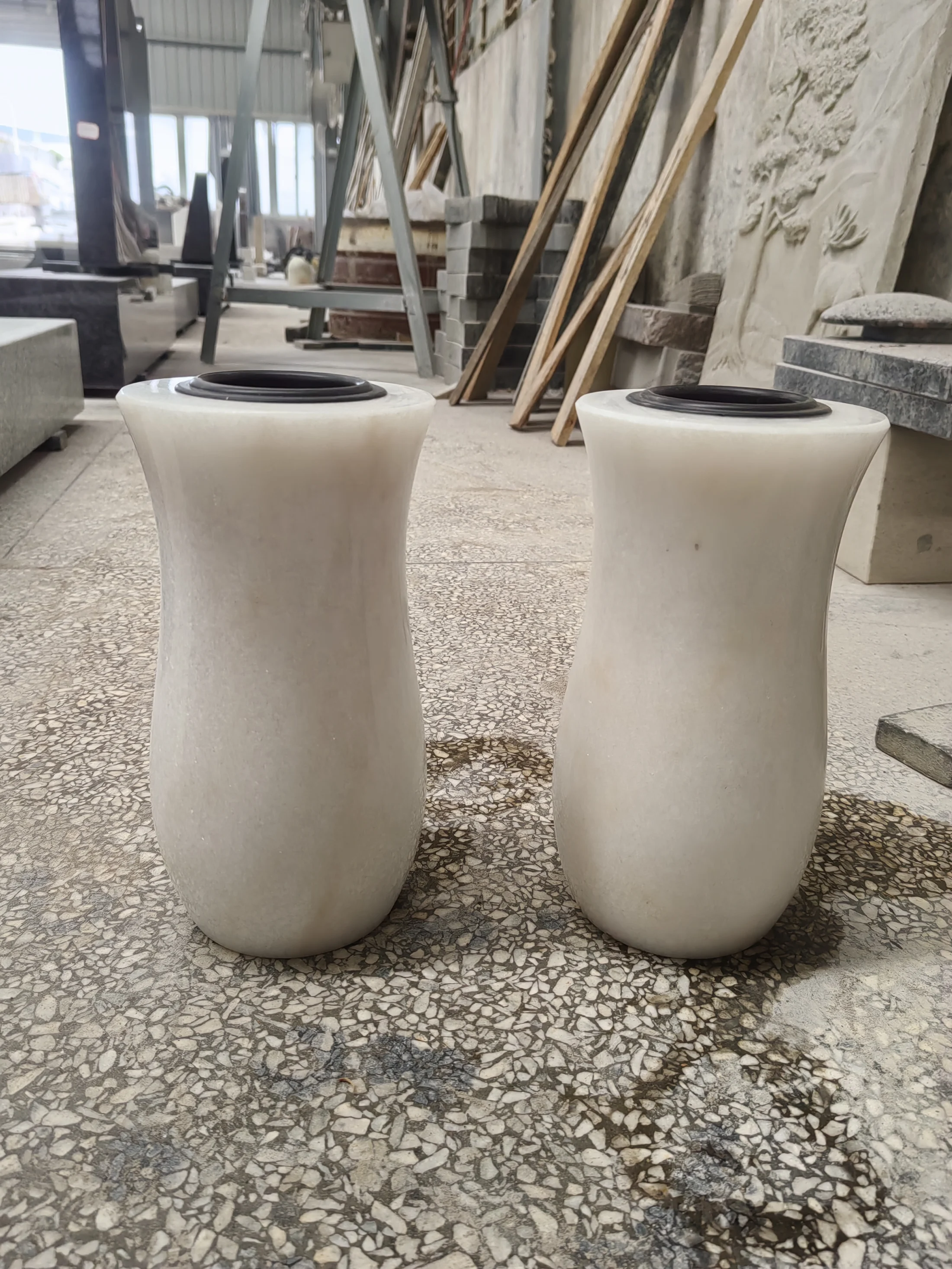 Solid Granite & Marble Cemetery Vases