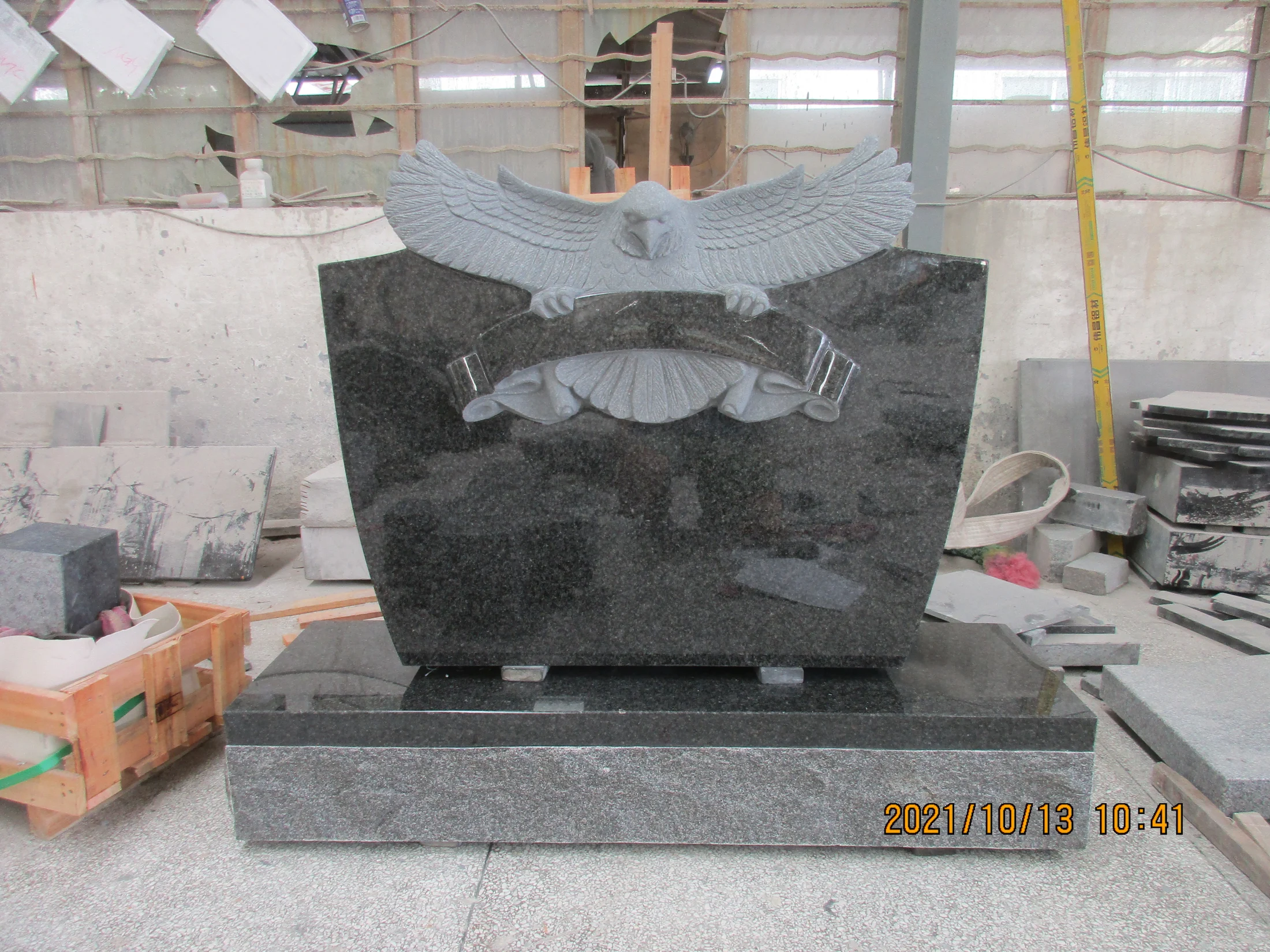Detailed Engraved Tombstone Granite