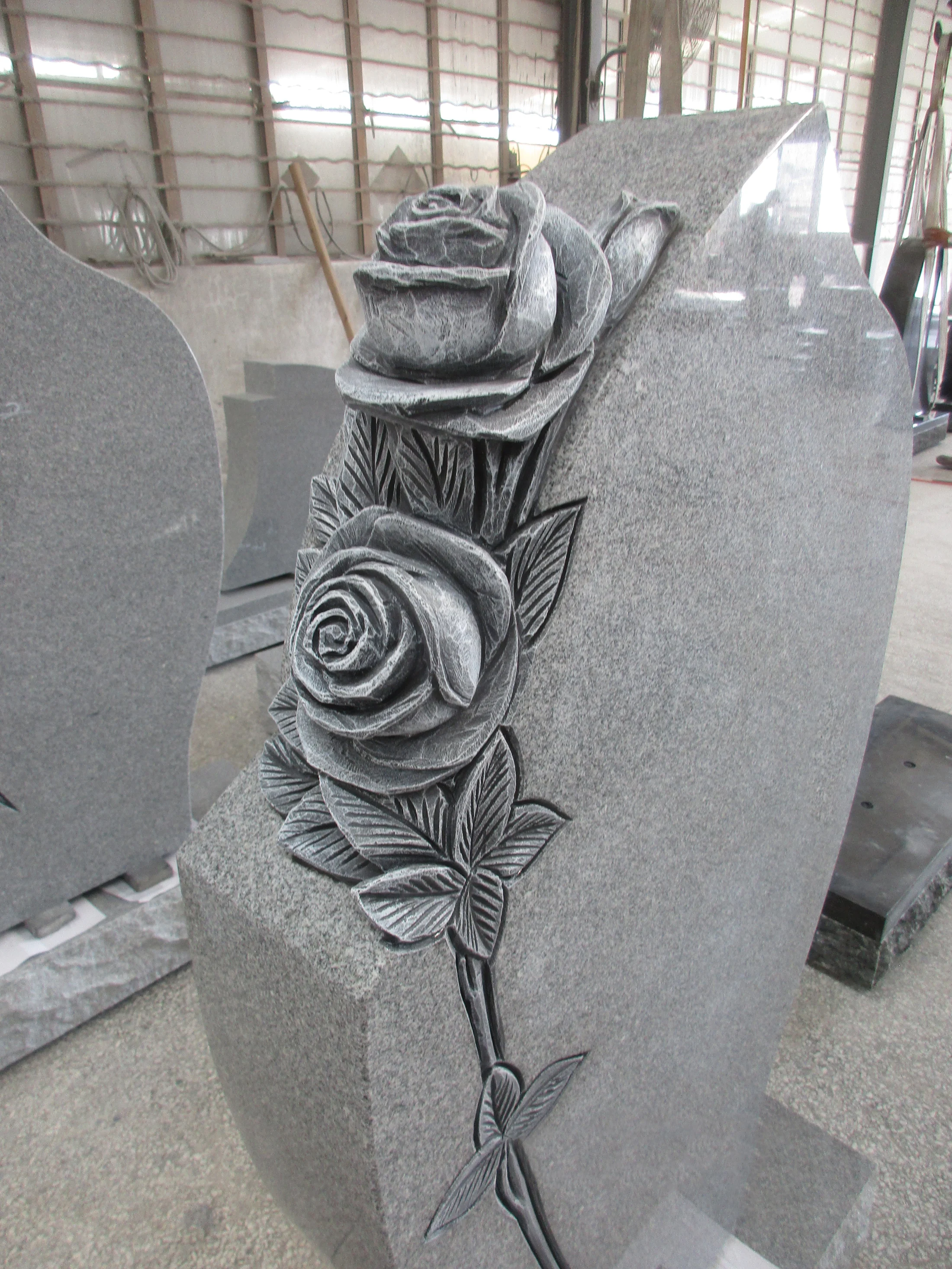 carved Rose Flower Relief Sculpture