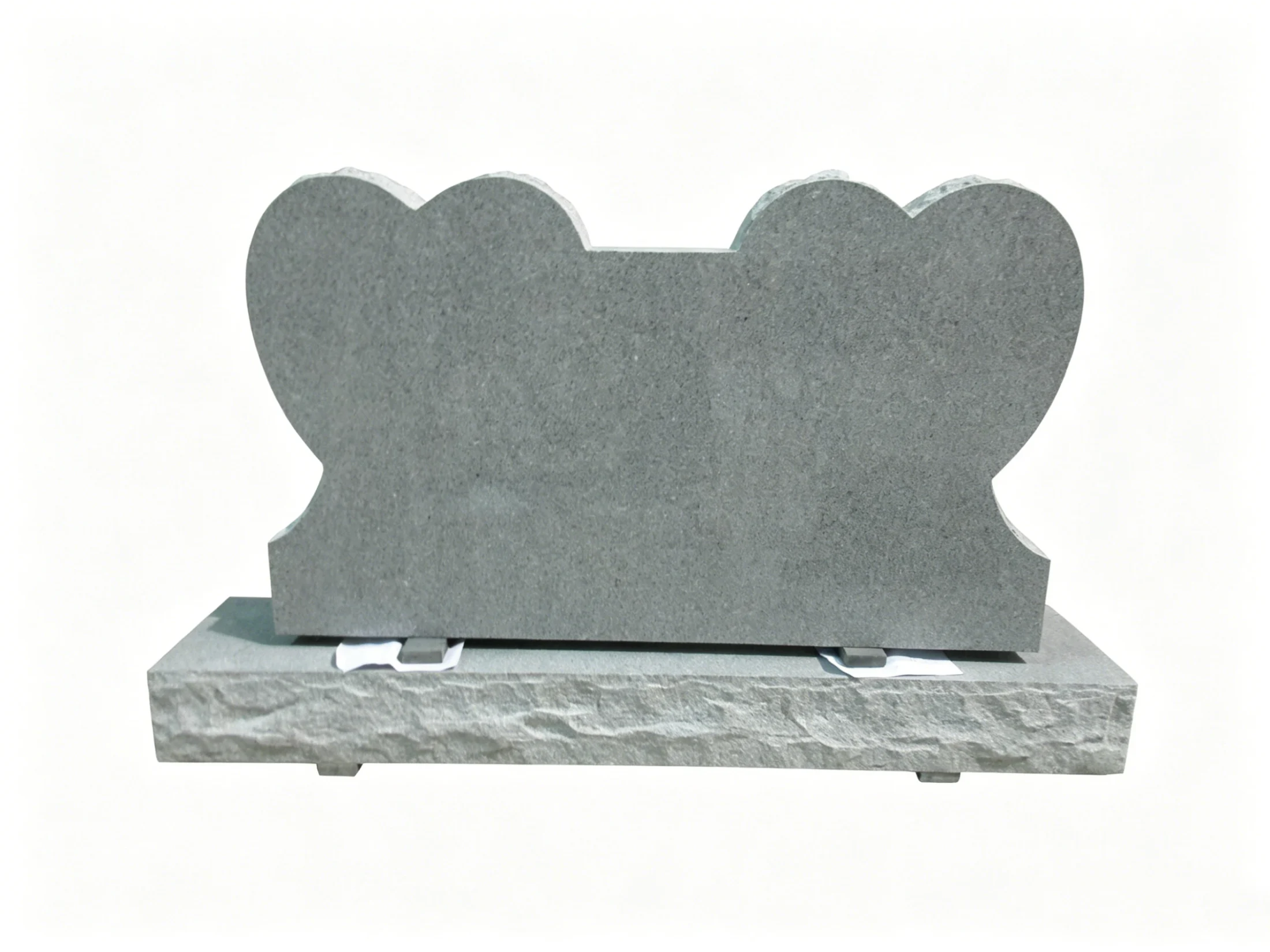 Double Connected Heart Companion Headstone