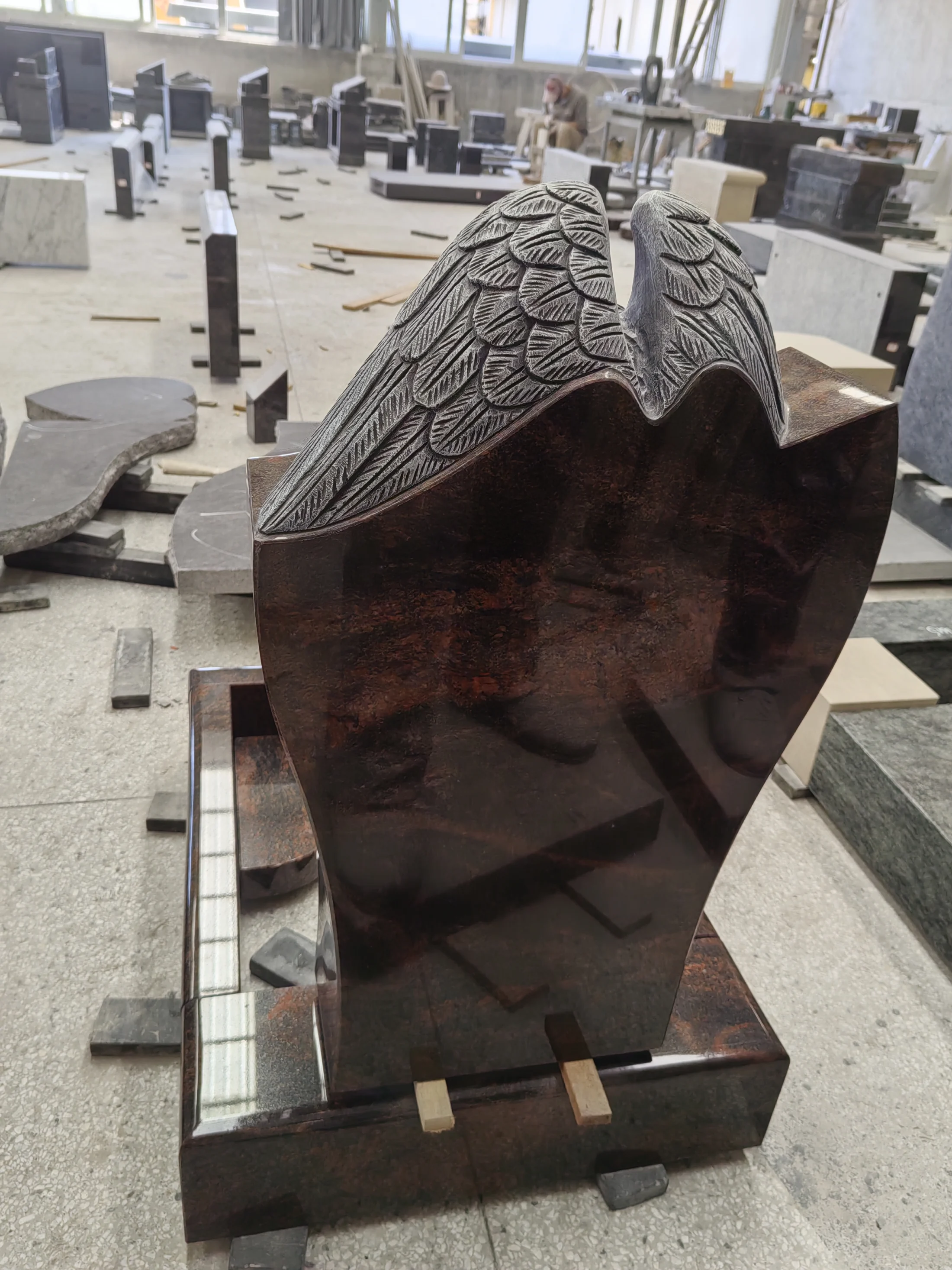 Skillfully carved angel stone
