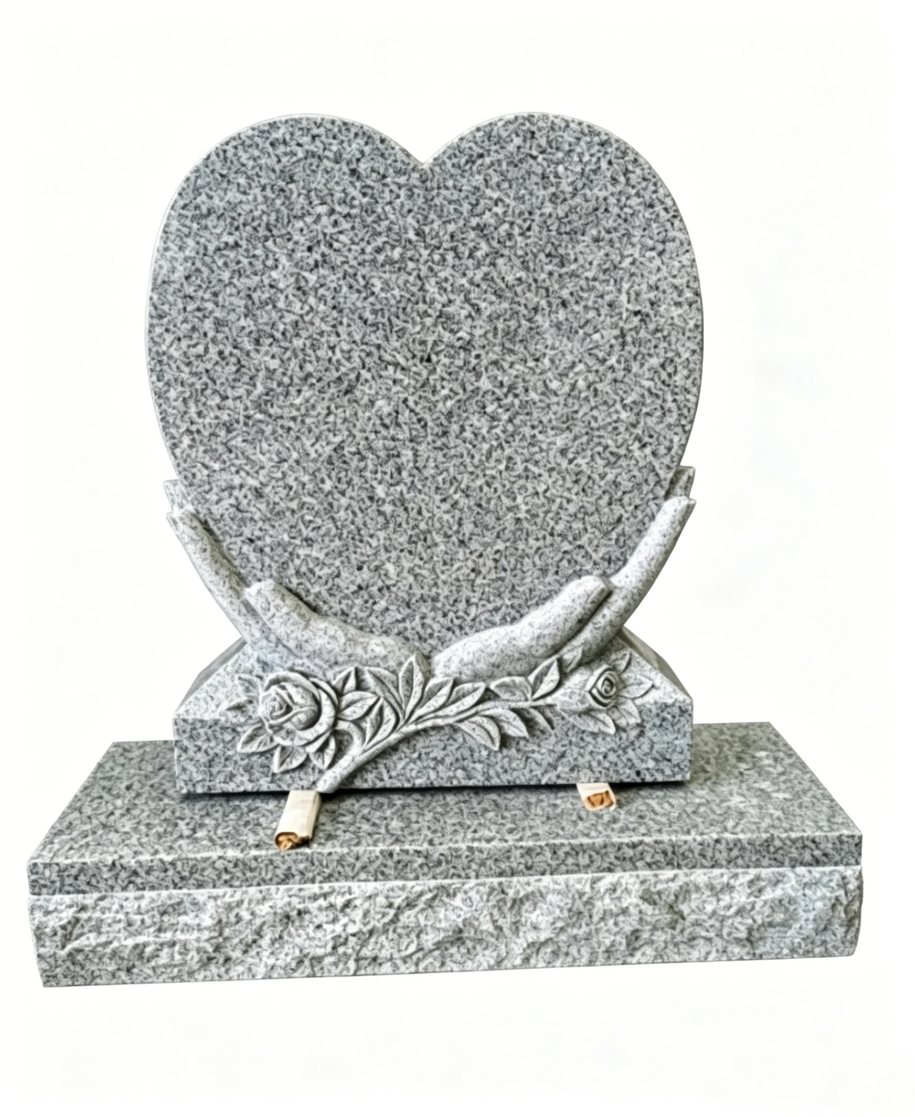 Hand Holding Heart Granite Headstone